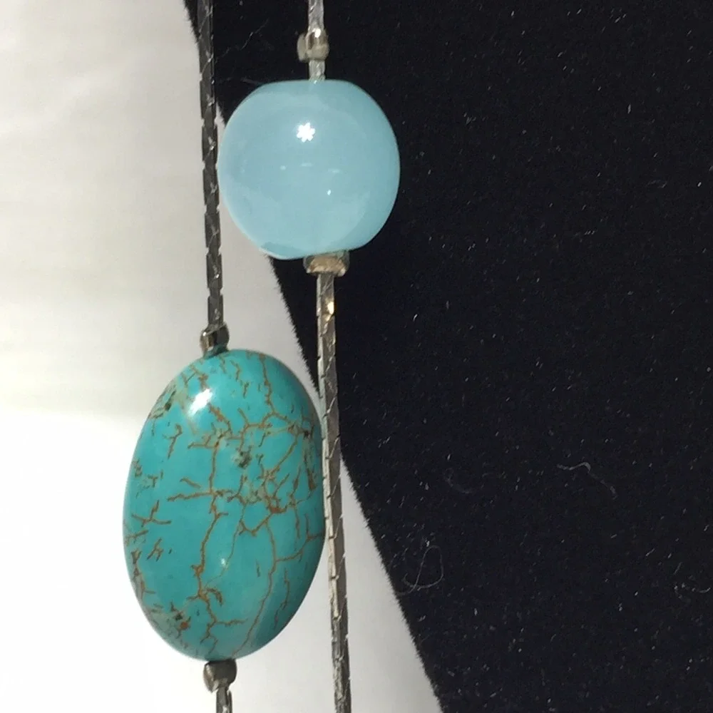 Turquoise Coral Beaded Necklace Boho Layered Long‎ Strand Fashion Jewelry